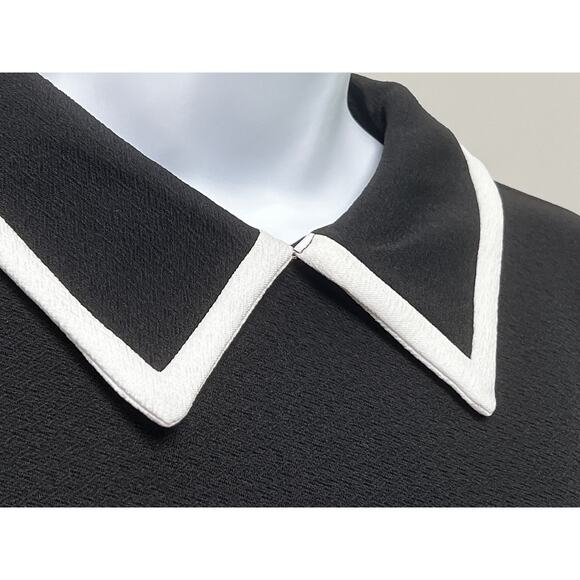 Zara Contrast Trim Long Sleeve Shift Dress/S - Picture 4 of 8